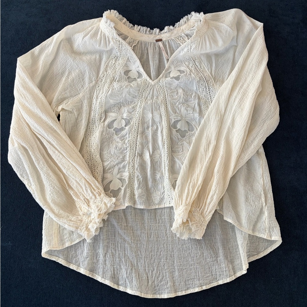 Free People Elegant Cream Women's Top